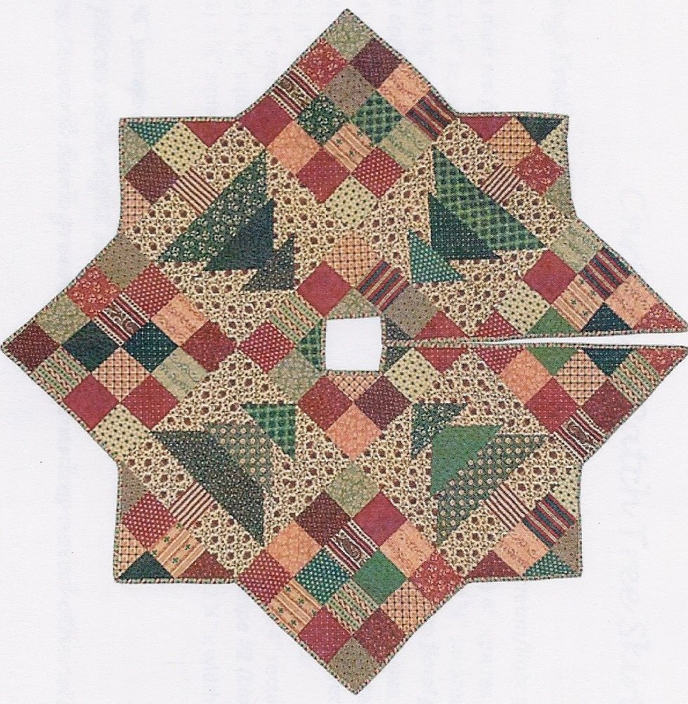 Christmas Patch Tree Skirt by C McCourt Quilt Designs