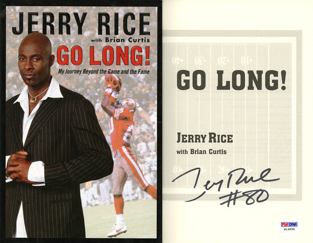 Jerry Rice Signed Go Long Book San Francisco 49ers PSA DNA Autographed