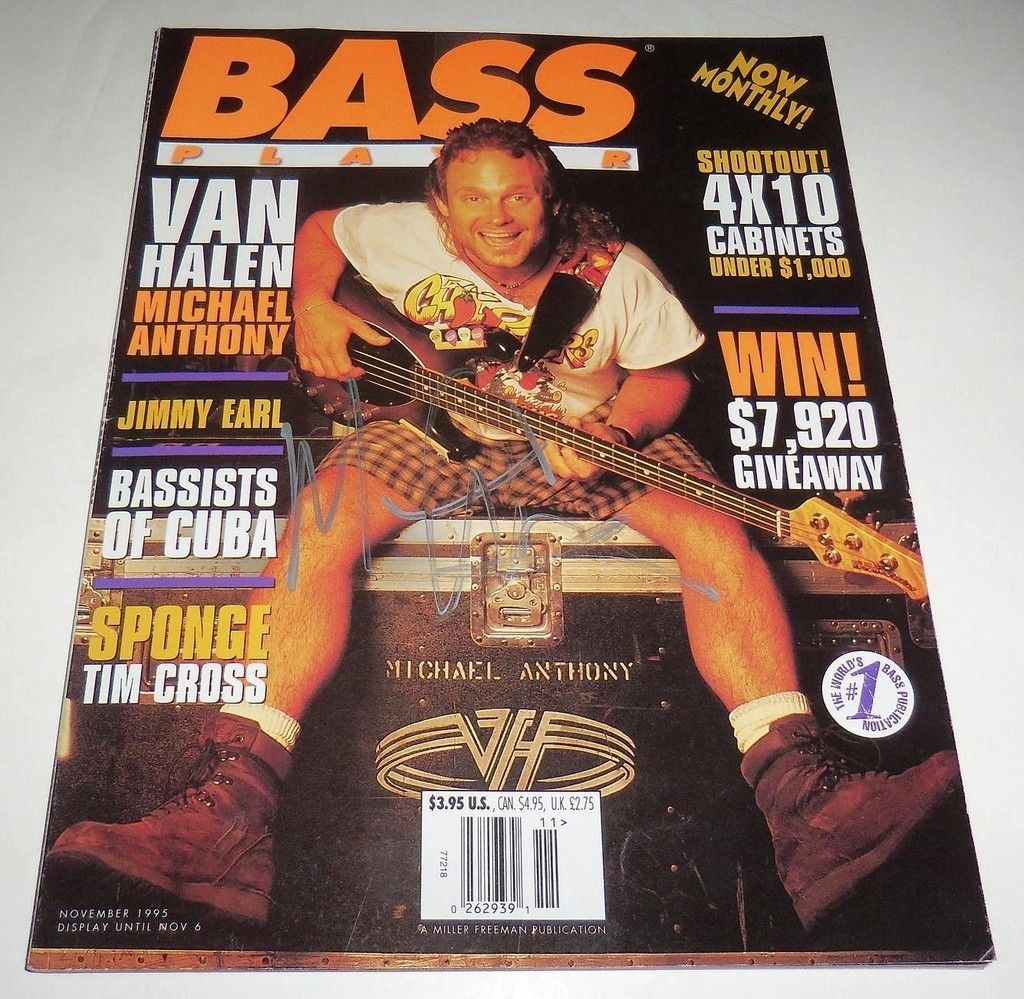 Michael Anthony Signed Bass Player Magazine November 1995 Van Halen