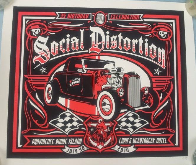 Distortion Concert Poster Limited Edition Very RARE Mike Ness