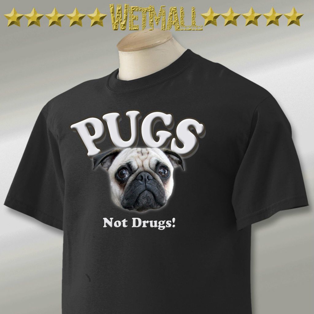 PUGS Not Drugs Funny Humor TV Movie TOTE BAG T Shirt