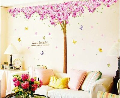 BIG Cherry Blossom Tree Wall Decals Vinyl Wall Art Stickers DIY Decor