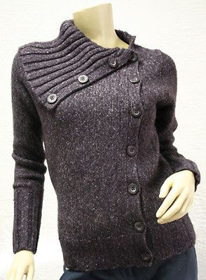 248 BCBG MULBERRY RIBBED SWEATER CARDIGAN TOP NWT S