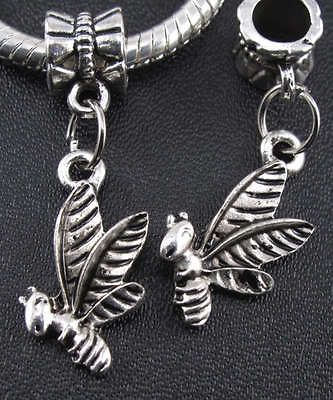 65pcs Tibetan Silver Bee Beads Fit Charm Bracelet f#41