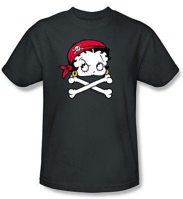 Betty Boop Kids T shirt Pirate Youth Black Tee Shirt