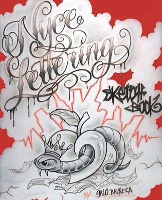 NYCE LETTERING SKETCH BOOK Tattoo Flash Book 198 Pages Lettering