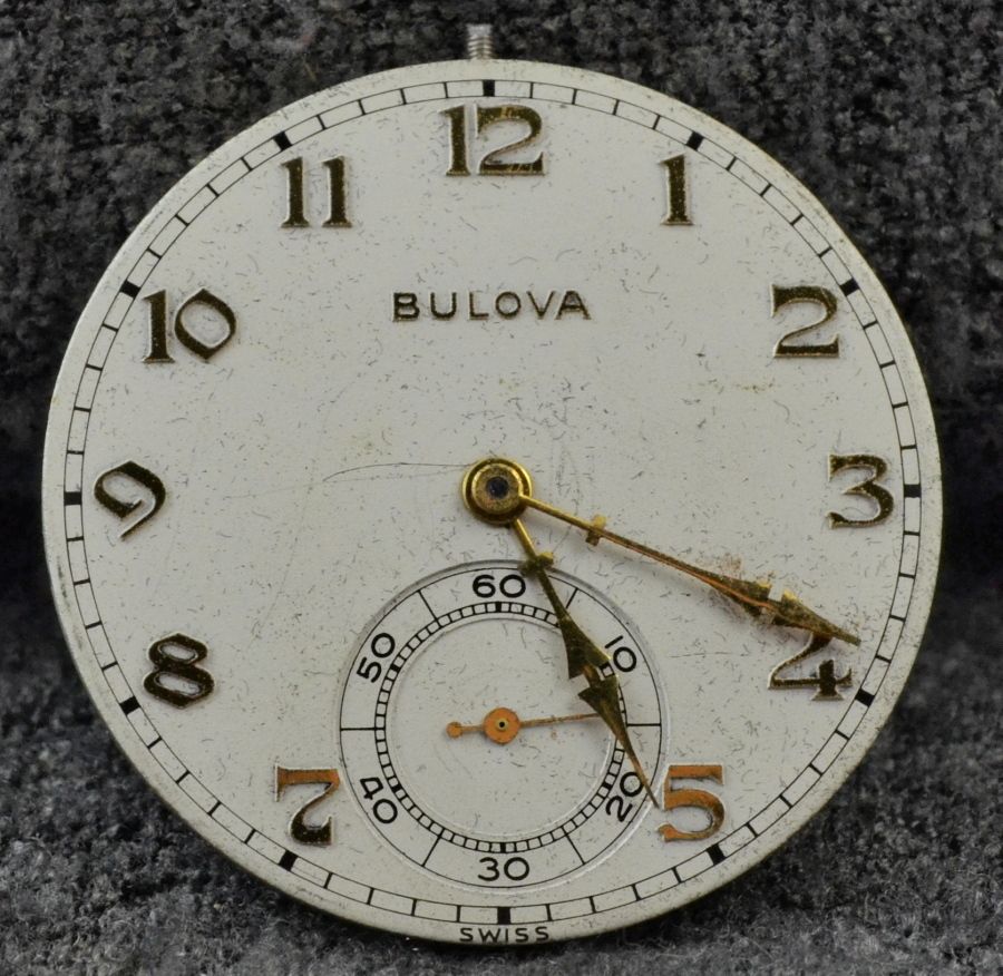 BULOVA 17AH 15 Jewel OF Pocket Watch Movement for Parts or Repair