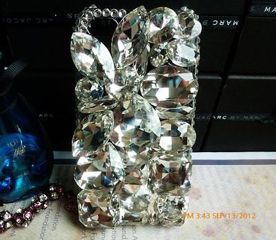 3D Clear Luxury Bling Crystal Charms Rhinestone For iPhone 4 4S Case
