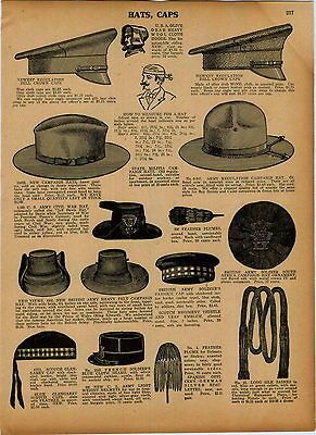 1927 AD Military Hats Caps US Army Civil War South African Campaign