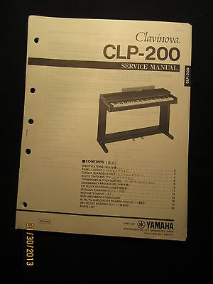 Yamaha Clavinova Piano CLP 200 Service Manual Schematics Parts List