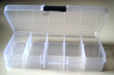 CLEAR PLASTIC TACKLE BOX 10 COMPARTMENT Fly Fising LURE Tool Case Fb12