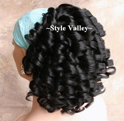 Black Ponytail Irish Dance Hairpiece Extension Spiral Curly Hair Piece