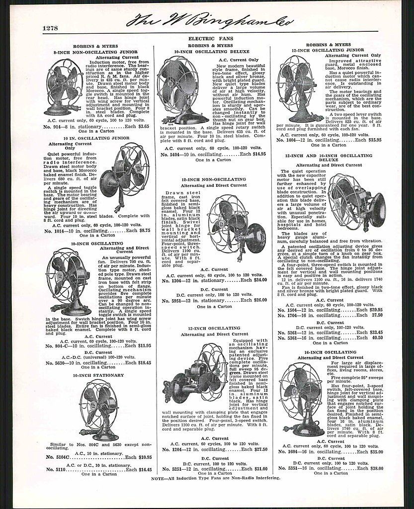 1941 AD Robbins & Myers Oscillating Electric Fans 10 Images