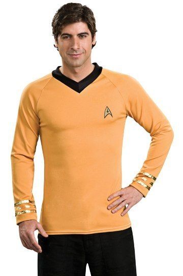 New Star Trek Captain Kirk Gold Shirt Halloween Costume