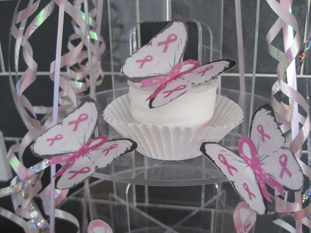 12 Pink Edible Breast Cancer Support Butterfly Cake Decorations Fab*