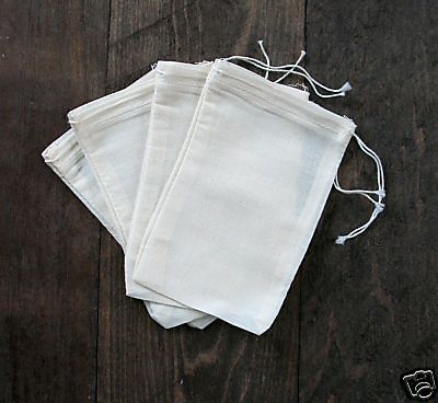 300 4x6 Cotton Muslin Drawstring Bags Bath Soap Herbs