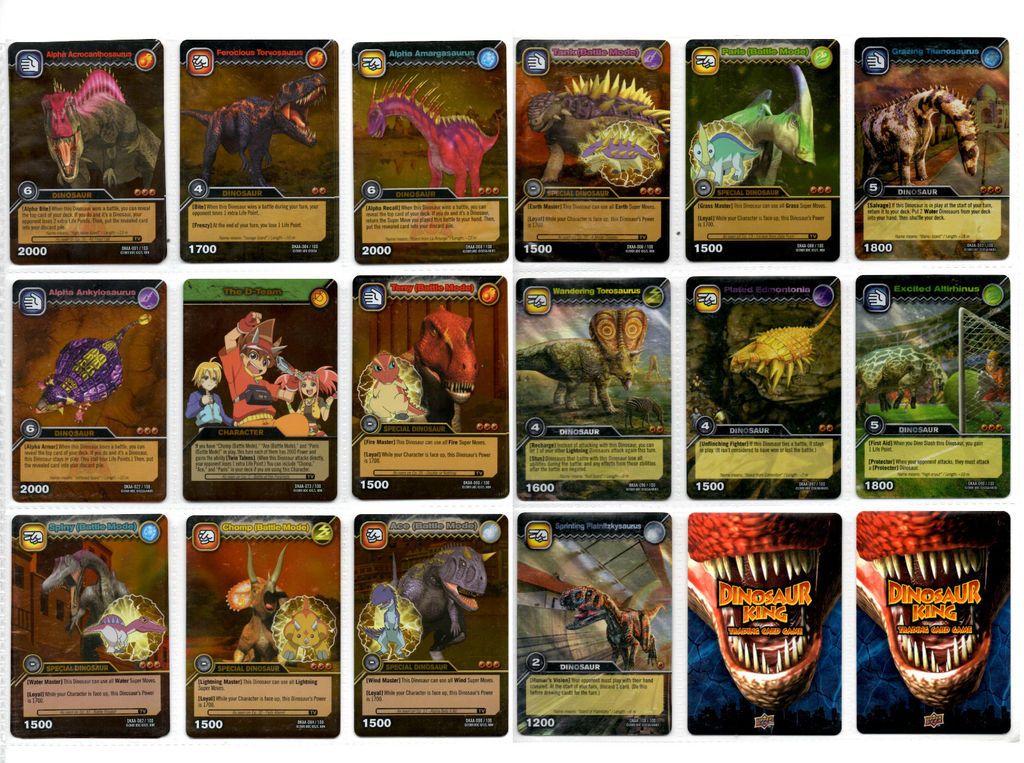 Dinosaur King TCG Series 3 Alpha Dinosaurs Attack Colossal Rare Cards.