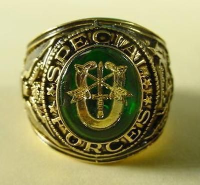 New 18KTgb Special Forces Signet Ring Military Sizes 7 15