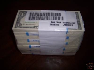 100 NEW ONE DOLLAR BILLS $1 BEP MONEY BUNDLE PACK    in consecutive