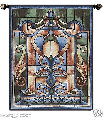 Newly listed Classic Stain Glass Relief WOVEN WALL HANGING TAPESTRY