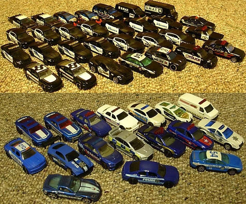 Huge Hotwheels Matchbox Police Lot of 47 Cars SWAT Truck Diecast 1 64
