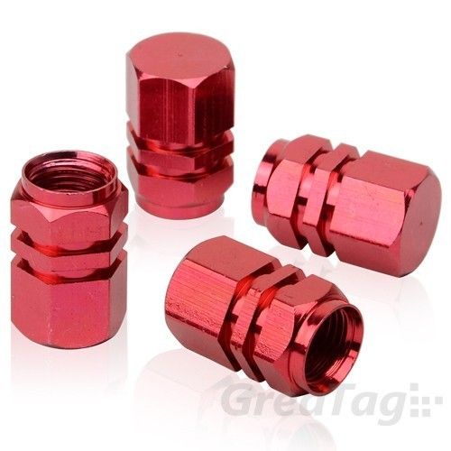 New 4pcs Red Tire Rims Wheels Valve Stem Caps Air Dust Cover for All