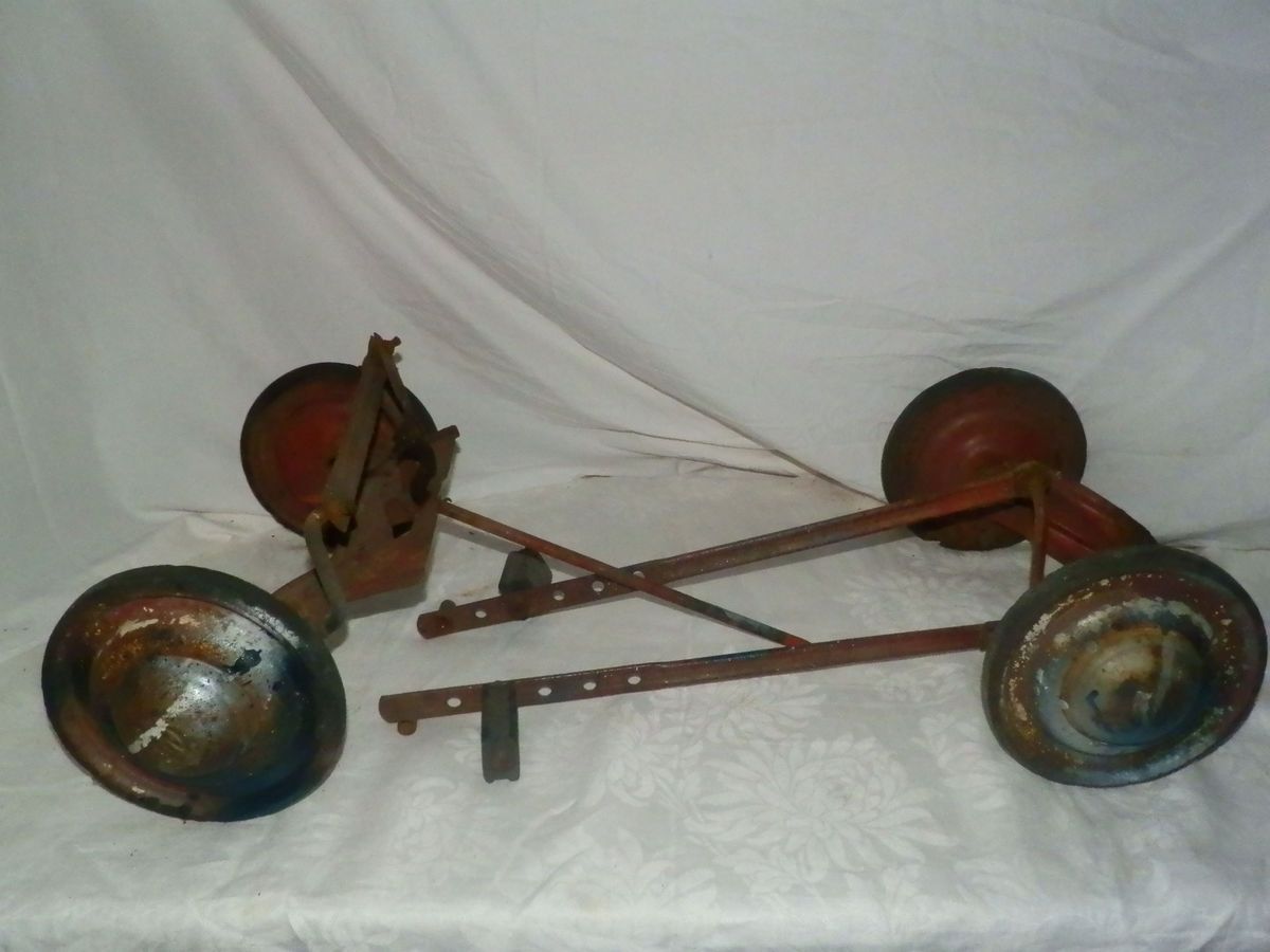 Vintage Murray Pedal Car Parts Lot Wheels Tires Hubcaps Pedals