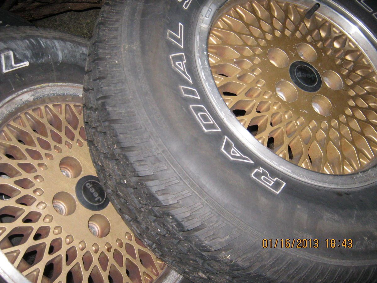 Jeep Rims and Tires 5 Lug P235 R75 15